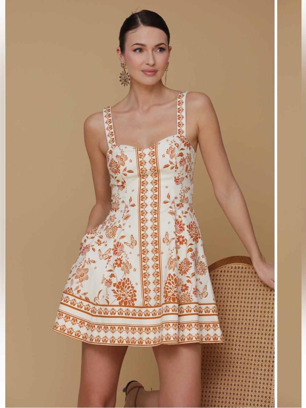 Avec Les Filles Sweetheart Fit & Flare Minidress